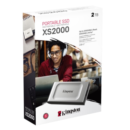 Unidad Ssd Externo Kingston 2Tb  Sxs2000 2000G  Xs2000  Usb 3 2 Tipo C  Negro Plata - SXS2000/2000G