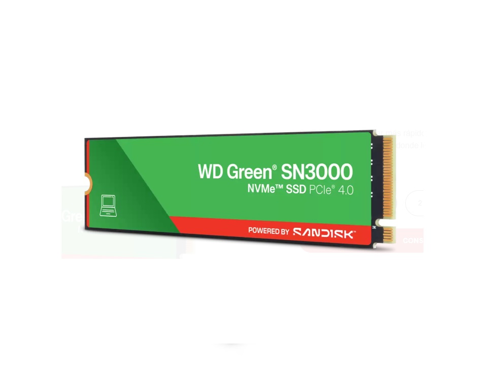 UNIDAD SSD M.2 WD 1TB WDS100T4G0E GREEN SN3000 PCIE 4.0 NVME 2280 - Código: WDS100T4G0E | Compra en Guadalajara