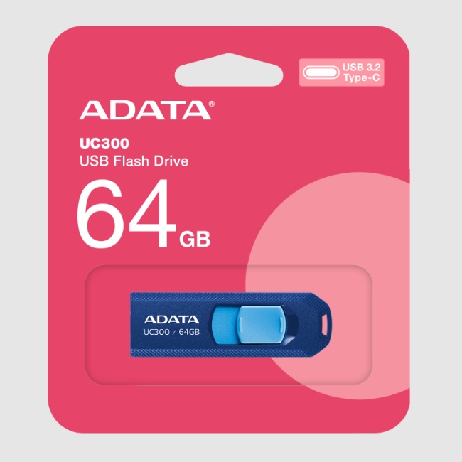 Memoria ADATA 64GB USB C UC300 3.2 azul/celeste ACHO-UC300-64G-RNBBU - Kingston