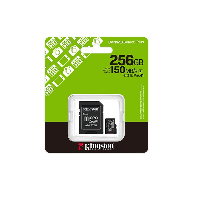 MEMORIA MICROSD SDXC KINGSTON 256GB SDCS3/256GB CANVAS SELECT PLUS UHS-I CLASE10 C/ADAPTADOR - Kingston