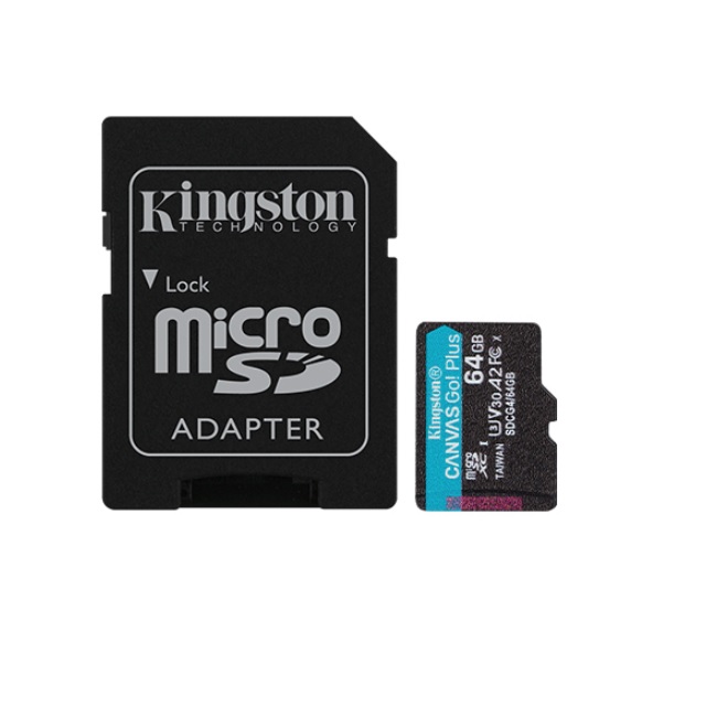 MEMORIA FLASH MICRO SD KINGSTON SDXC CANVAS GO PLUS 64GB 200MB/S UHS-I U3 V30 C/ADAPTADOR SDCG4/64GB - Código: SDCG4/64GB | Compra en Guadalajara