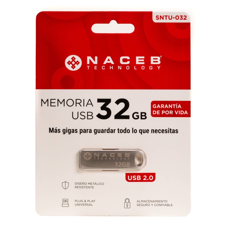 Memoria USB Naceb Technology STNU-032 MEMORIA NACEB CAPACIDAD 32 GB USB INTERFAZ USB A 2.1 - Código: STNU-032 | Compra en Guadalajara