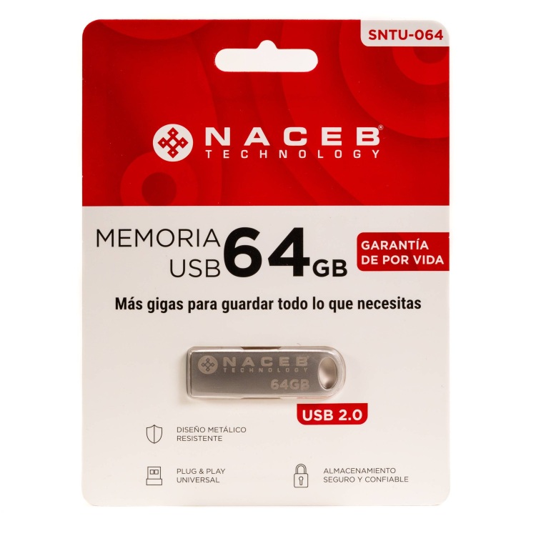Memoria Naceb Unidad USB flash 64GB SNTU-064 - Código: SNTU-064 | Compra en Guadalajara