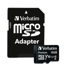 Memoria Verbatim 16GB MicroSD con adaptador SD VB44082 Clase10 10MB/10MB por segundo modelo VB44082 - Kingston