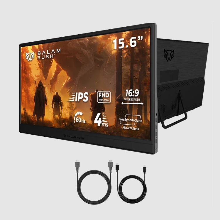 Monitor Portatil Balam Rush Plano 15.6 IPS Nomad NM15D Negro 1920 x 1080 FHD 60Hz BR-943123