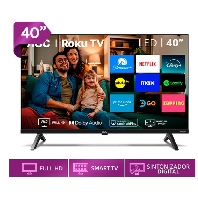 Smart TV AOC 40 pulg RokuTv LED Full HD 19201080 Wifi 3HDMI 1USB Ethernet - Lenovo