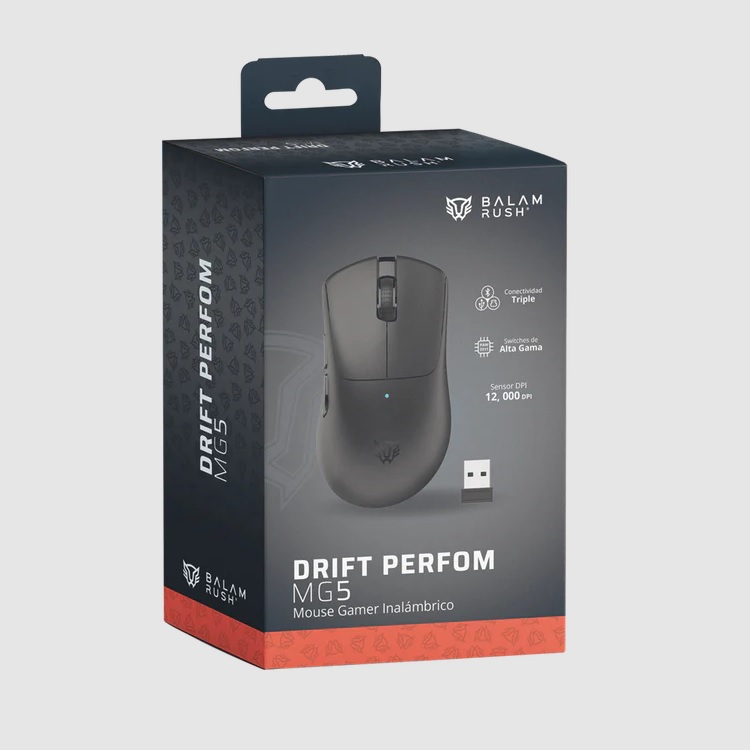 MOUSE GAMER BALAM RUSH DRIFT PERFORM MG5 / DUAL INALAMBRICO - ALAMBRICO / RECARGABLE USB / 5 BOTONES / SENSOR OPTICO 12000 DPI AJUSTALE / WINDOWS / NEGRO / BR-938549 - Código: BR-938549 | Compra en Guadalajara