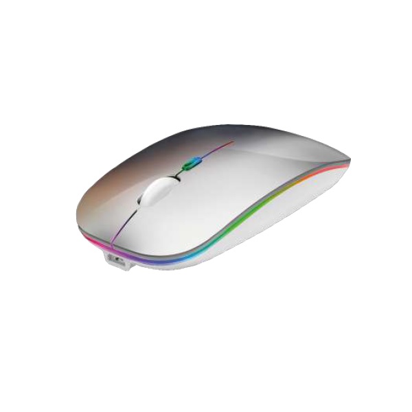 MOUSE NEXTEP INALAMBRICO RECARGABLE DELGADO/SILENCIOSO RGB 1600 DPI PLATA NE-412P UPC  - NE-412P