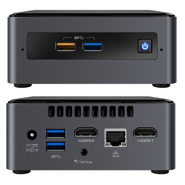 Computadora Barebone INTEL NUC BOXNUC7PJYHN2 Pentium Silver J5040 2*DDR4 2400 2*HDMI 1.2V con cable Europeo/requiere adaptador o cable triple UPC  - INTEL