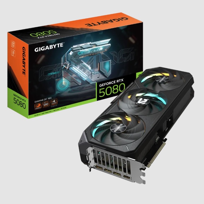 Tarjeta de video Gigabyte 16GB GeForce RTX 5080 GAMING RGB 3xfan GDDR7 DLSS 4 OC 2xHDMI 3xDP GV-N5080GAMING OC-16GD - Código: GV-N5080GAMING OC-16GD | Compra en Guadalajara