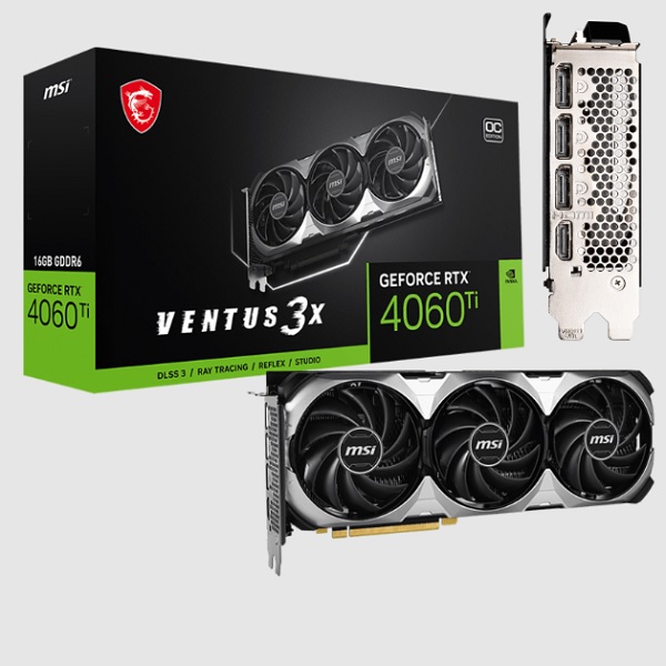 TARJETA DE VIDEO MSI RTX 4060 TI VENTUS 3X 16G OC 16GB GDDR6 2655 MHZ 1HDMI3DP - Código: RTX 4060 TI VENTUS 3X 16G OC | Compra en Guadalajara