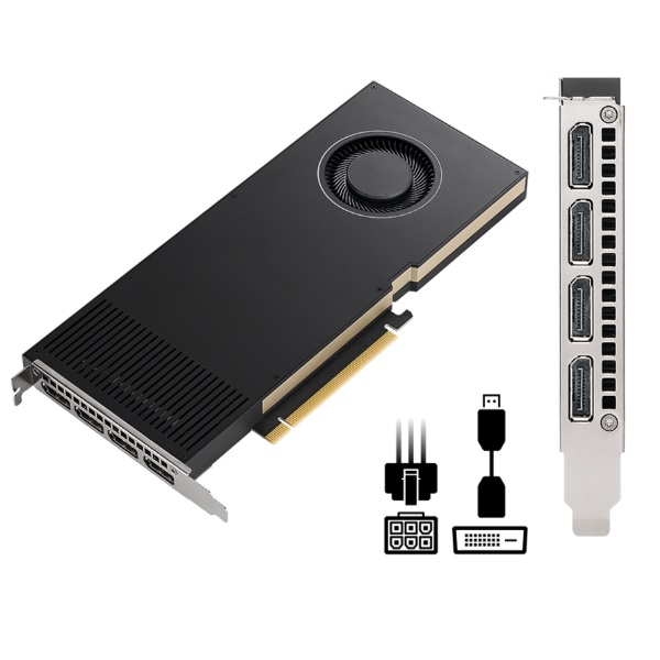Tarjeta de Video PNY Pro Quadro Professional RTX A4000 16GB Low Profile Single Fan GDDR6 ECC PCIe 4.0 4xDP VCNRTXA4000-PB - Código: VCNRTXA4000-PB | Compra en Guadalajara