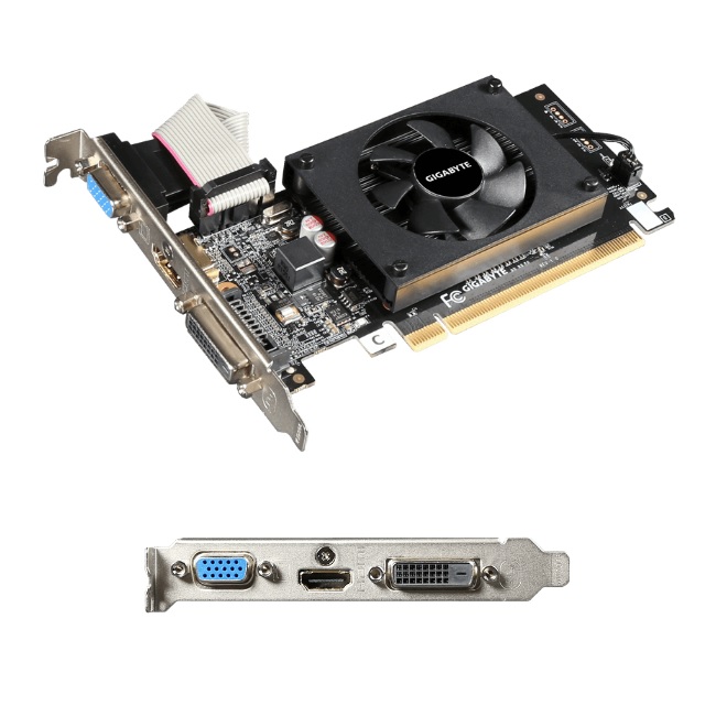 GV-N710D3-2GL REV2.0 Vga Gigabyte Geforce Gt710 2Gddr3 Low Profile 1Hdmi 1Vga 1Dvi 64Bit Gv N710D3 2Gl Rev20