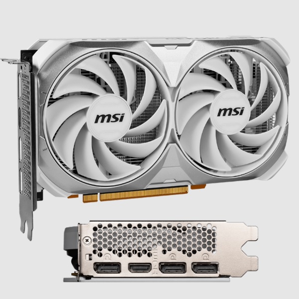 RTX 4060 VENTUS 2X WHITE 8G OC Tarjeta de video MSI 8GB GeForce RTX 4060 Ventus 2X White 2xfan GDDR6 DLSS 3 OC 1xHDMI 3xDP  RTX 4060 VENTUS 2X WHITE 8G OC
