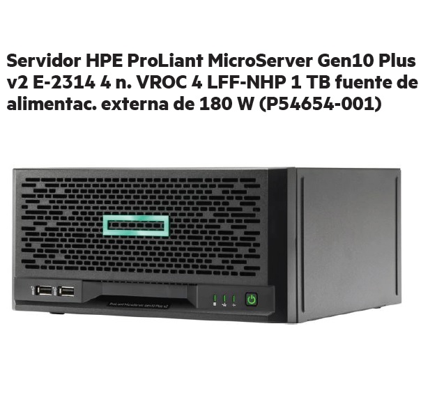 HPE MicroSvr G10 v2 E-2314 NHP 1TB Svr P54654-001 - Código: P54654-001 | Compra en Guadalajara