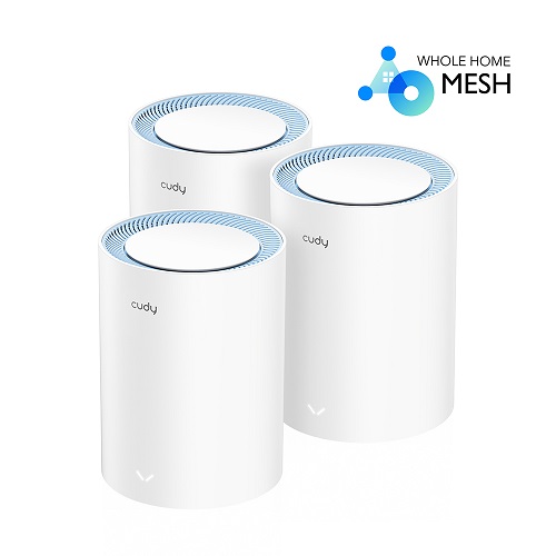 Sistema Mesh Cudy M1200 3 piezas Wi-Fi AC1200 2 puertos ethernet 10/100 por pieza seamless roaming - Intellinet