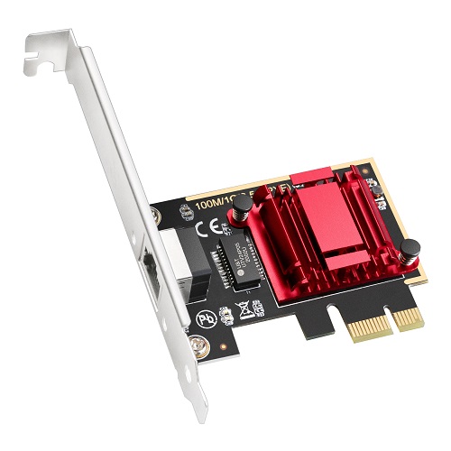 Adaptador Cudy PE25 PCI Express 1 puerto RJ45 hasta 2.5Gbps chipset RTL8125 soporte Wake-On-LAN - Asus