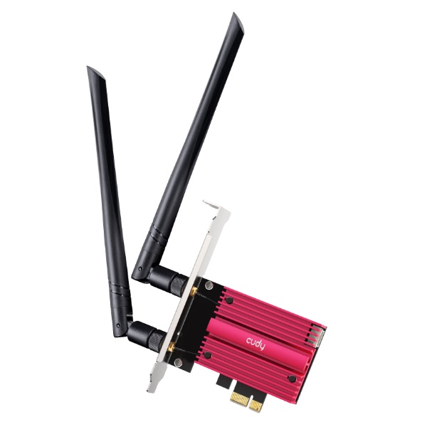 Adaptador inalámbrico PCIe Cudy WE3000S con Heatsink Wi-Fi 6E AX5400 Tri-Banda 6GHz5GHz2.4GHz Bluetooth 5.2 con 2 antenas externas - Tp Link