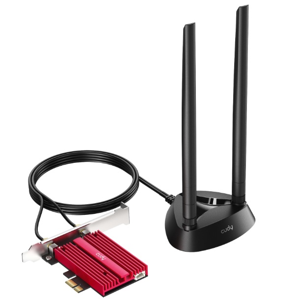 Adaptador inalámbrico PCIe Cudy WE4000 cables de antenas RF 1.5m Wi-Fi 6E AX5400 Tri-Banda 6GHz5GHz2.4GHz Bluetooth 5.2 - Startech.com