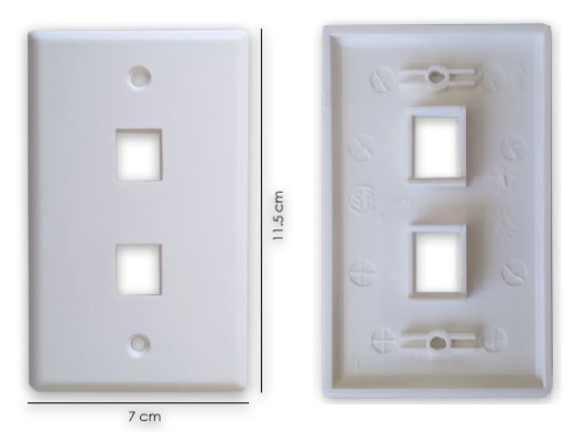 Tapa BROBOTIX 251702 TAPA - FACEPLATE DE 2 PANELES PARA JACK UNIVERSAL STANDARD BLANCO BROBOTIX 251702 - Código: 251702 | Compra en Guadalajara