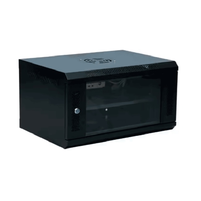 Gabinete Saxxon SXR6U5406A de Pared Negro / 6UR / Puerta de Vidrio Templado / Dimensiones útiles Alto 37 x ancho 53 x profundidad 40 cm - Tp Link
