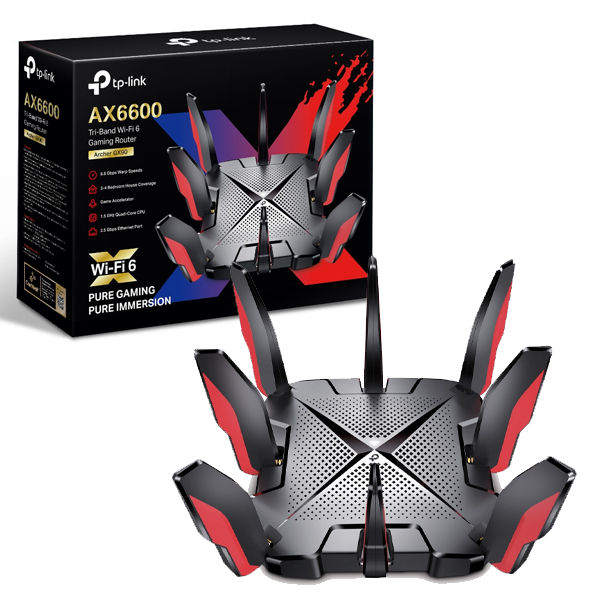 Router Wi-Fi 6 AX6600 gaming TP-Link Archer GX90 Tri-banda MU-MIMO 4x4 1 puerto WAN/LAN 2.5 Gbps 1 WAN/LAN y 3 LAN gigabit - Grandstream