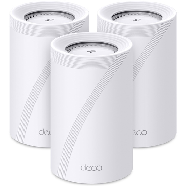 Sistema Deco BE77 3 piezas TP-Link Mesh Wi-Fi 7 BE17000 Tri-Banda 6 GHz 320MHz MLO 4K-QAM 4x4 MU-MIMO 1x RJ45 10Gbps 1x 2.5Gbps 1x 1Gbps x pieza