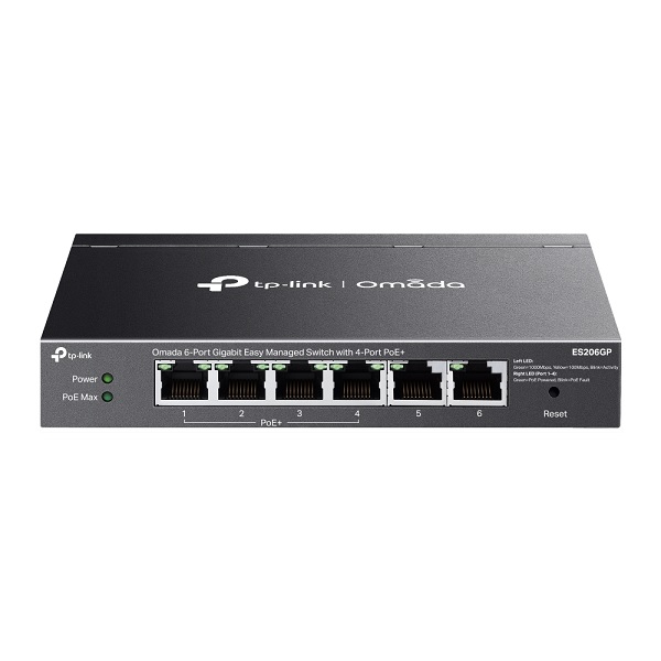 Switch Easy Managed TP-Link Omada ES206GP metálico escritorio/ montaje pared 6 puertos gigabit 4 puertos PoE802.3af/at max. 65W - Tp Link