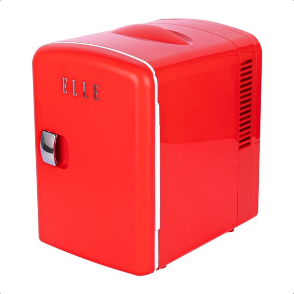 Mini refrigerador / calentador 4L Elle Home ESDAF101RD color rojo enchufe pared CA y para auto 12V capacidad hasta 6 latas 355ml - Código: ESDAF101RD | Compra en Guadalajara