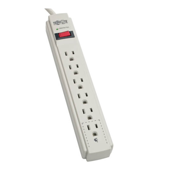 Supresor de picos TrippLite TLP604 Protect It 6 contactos NEMA 5-15R 790 joules 15A cable 1.22m  TLP604 - Código: TLP604 | Compra en Guadalajara