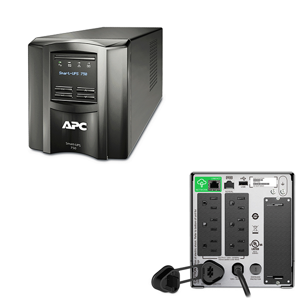 UPS APC Smart SMT750C 750VA/500W torre LCD SmartConnect 120V AC Entrada 120V AC Ssalida 6 x NEMA 5-15R Energy Star  SMT750C - Código: SMT750C | Compra en Guadalajara