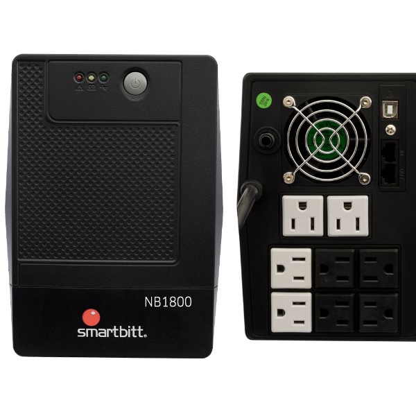 NO-BREAK INTERACTIVO SMARTBITT SBNB1800 1800VA/900W CLAVIJA NEMA 5-15P 8 CONTACTOS TIPO NEMA 5-15R 4 CON RESPALDO DE BATERAS REGULACION Y SUPRESION DE PICOS Y 4 CON REGULACION RJ11 Y USB - Cyberpower