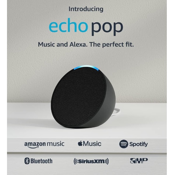 Asistente Amazon Alexa ECHO POP Negra - Código: C2H4R9-NEGRO | Compra en Guadalajara