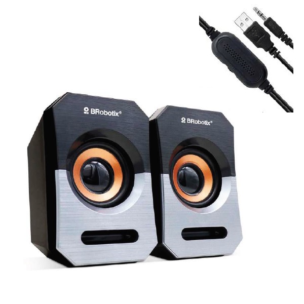 Bocinas Multimedia BROBOTIX 963913 BOCINA ALAMBRICA STEREO USB 3.5 MM C/CONTROL DE VOLUMEN ANTIDESLIZANTE DE ESCRITORIO P/PC/LAPTOP NEGRO/PLATA BROBOTIX 963913 - Código: 963913 | Compra en Guadalajara