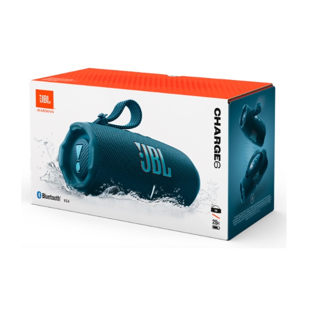 Bocina JBL Charge 6 Bluetooth Azul 22.9cm resistente agua polvo y caidas IP68 carga rapida USB C - Sony