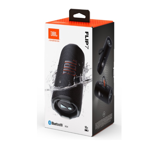 Bocina JBL Flip 7 Bluetooth Negra 18.30cm resistente agua polvo y caidas IP68 carga rapida USB C - Sony