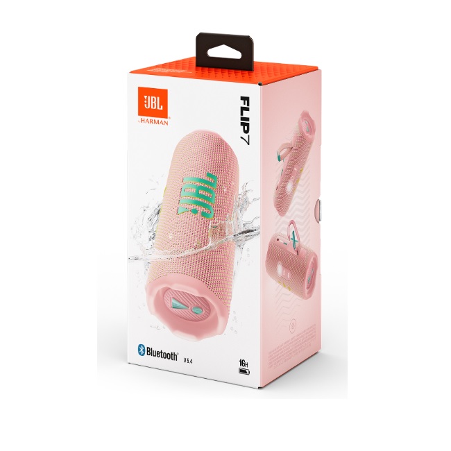 Bocina JBL Flip 7 Bluetooth Rosa 18.30cm resistente agua polvo y caidas IP68 carga rapida USB C - Código: JBLFLIP7PINKAM | Compra en Guadalajara