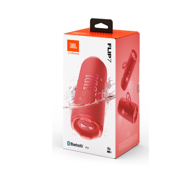 Bocina JBL Flip 7 Bluetooth Roja 18.30cm resistente agua polvo y caidas IP68 carga rapida USB C - Sony