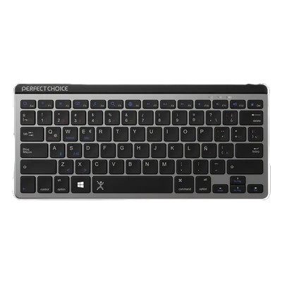 Teclado Perfect Choice compacto Slim recargable Keyssor Gris con Negro