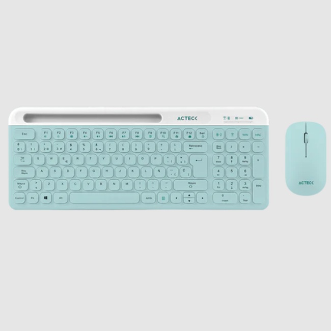Kit de Teclado y Mouse Creator Virtuos Silk MK720 Inalámbrico 2.4 GHz Teclas de Membrana Recarga USB C Tiffany - Código: AC-940153 | Compra en Guadalajara