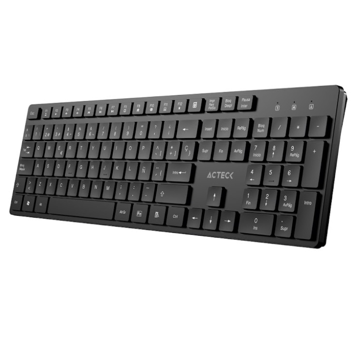 TECLADO ACTECK VANTAGE AERO TA545 / ALAMBRICO USB / MULTIMEDIA / ESPAOL / 105 TECLAS / WINDOWS / MEMBRANA / NEGRO / AC-943475 - Código: AC-943475 | Compra en Guadalajara