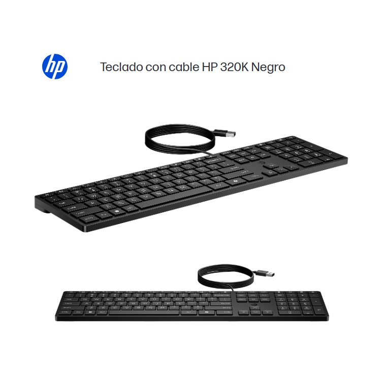 TECLADO ALAMBRICO HP 320K CON  CON CABLE USB-A 3 BOTONES 1200PPP - Código: 9SR37UT | Compra en Guadalajara