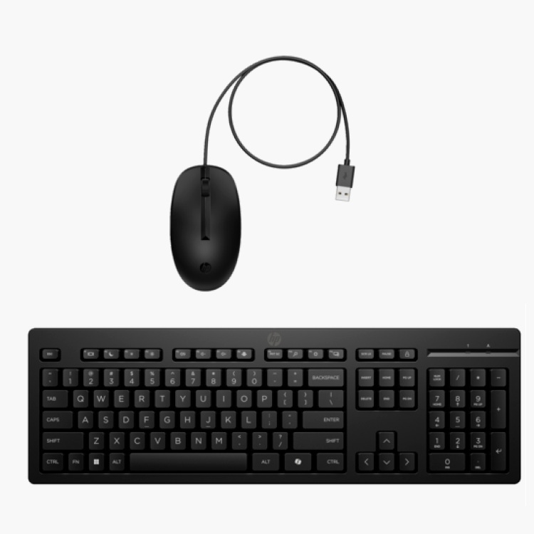 COMBO TECLADO Y MOUSE OPTICO HP  225 CON CABLE USB-A 1200DPI 1YW - Código: AX2Y7AA | Compra en Guadalajara