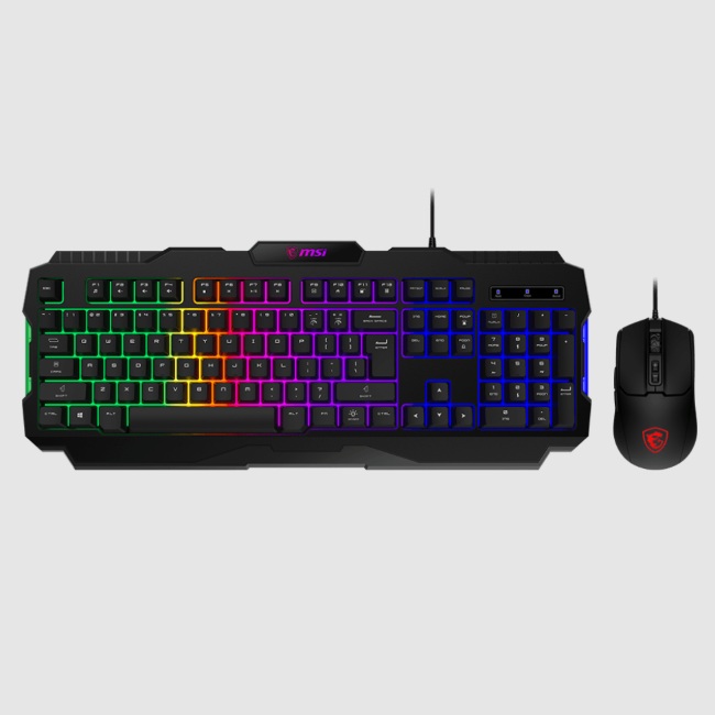 Kit Teclado y mouse MSI FORGE GK100 RGB ingles alambrico DPI ajustable hasta 6400 - Balam Rush
