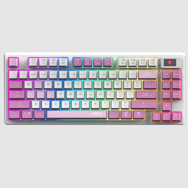 Teclado MSI FORGE GK600 TKL WIRELESS VIOLET RGB 2.4G Ingles inalambrico Bluetooth y USB 2.0 Switches Mecanicos Lineales - Acteck