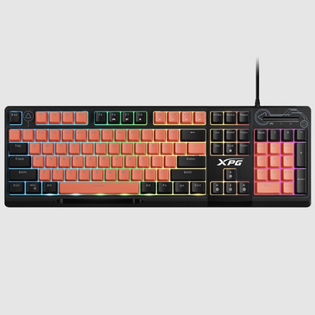 Teclado XPG SEEKER Mera RGB Alambrico membrana negro con naranja 447x148x36mm - Balam Rush