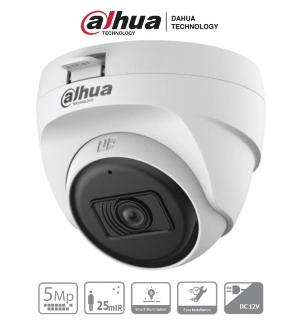 DAHUA HAC-T1A51N-U-28-S2 - Cámara Domo de 5 Megapixeles/ Lente de 2.8mm/ 106 Grados de Apertura/ IR de 25 Mts/ Uso Interior/ Soporta HDCVI/AHD/TVI y CBVS/ - Código: DH-HAC-T1A51N-U | Compra en Guadalajara