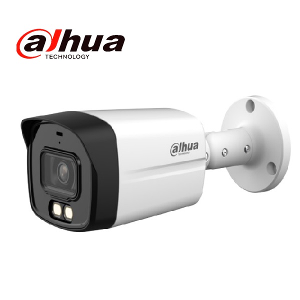 DAHUA HAC-HFW1200TLMN-IL-A - Cámara Bullet de 2 Megapíxeles/ Iluminación Dual Inteligente Full Color/ Lente de 2.8 mm/ 102 Grados de Apertura/ 40 Metros de IR y Luz Visible/ Microfono Integrado/ DWDR/ IP67/Soporta CVI/CVBS/AHD/TVI/ - Unifi