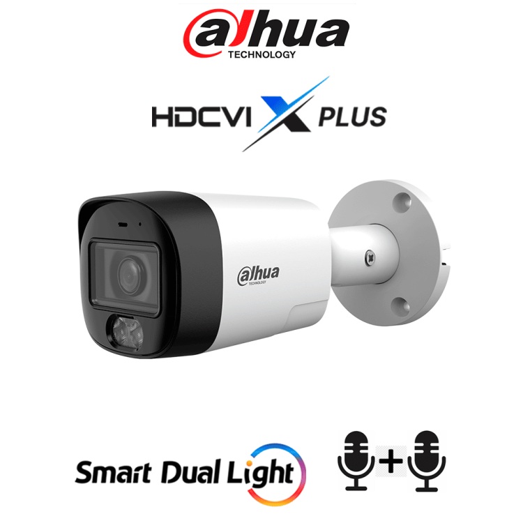 Camara Dahua DH-HAC-HFW1801RMN-IL-T bullet 4k HDCVI X PLUS/ Lente 2.8mm / Audio Bidireccional/ 106 Grados de Apertura/ Iluminacion Dual metalica - Código: HAC-HFW1801RMN-IL-T | Compra en Guadalajara