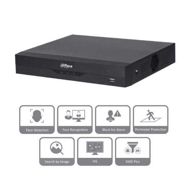 NVR de 4 Canales IP Dahua 4 Puertos POE 8MP 4k WizSense/H265/Rendimiento de 80 Mbps/Salida de Video HDMI-VGA DHI-NVR2104HS-P-I2 - Código: DHI-NVR2104HS-P-I2 | Compra en Guadalajara